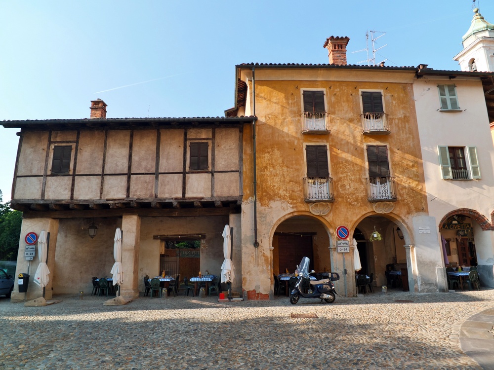 Biella (Italy) - Antique houses in Mario Cucco square